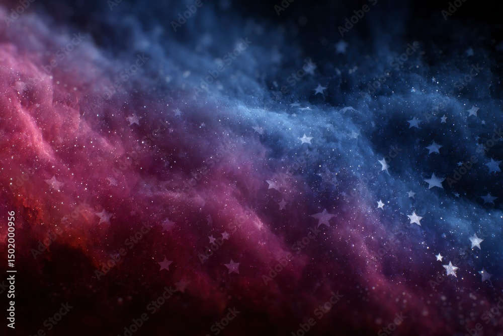 Fototapeta premium Galactic Symphony A Stunning Blend of Cosmic Colors and Starry Patterns in the Universe