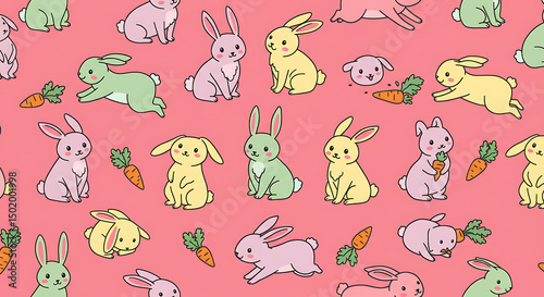 Rabbit and Carrot Pattern Design