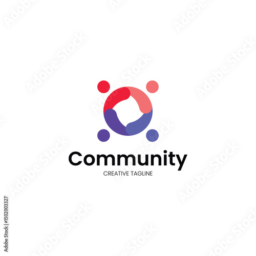 Minimalist logo design for community. people logo