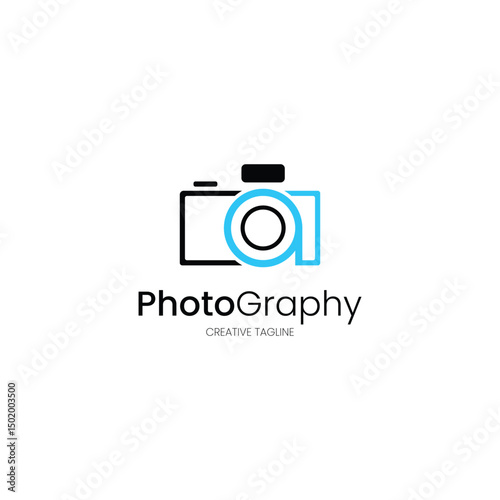 Minimalist logo with letter A and camera