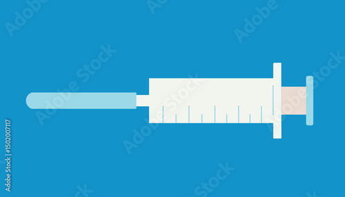 medicine syringe in doodle style in vector. Element for apps stickers website logo print icon
