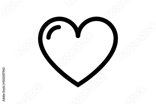Heart outline simple love symbol vector graphic art