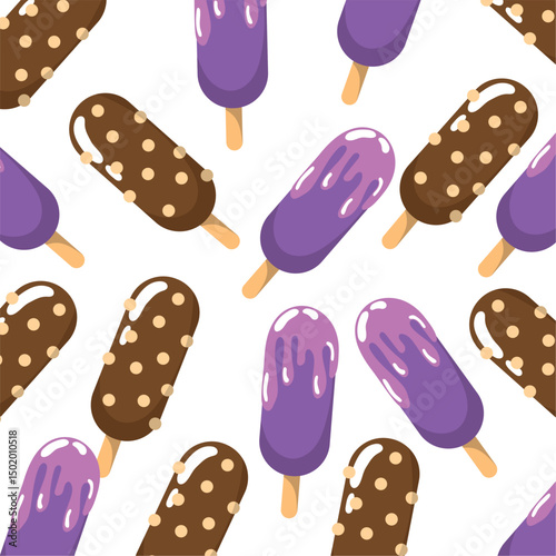 Ice cream treat pattern. Vector