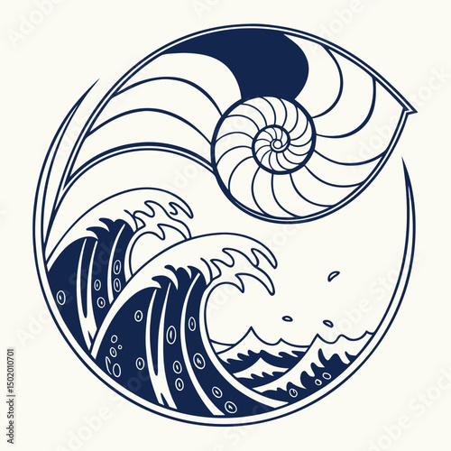 vector logo of a layered wave pattern abstract