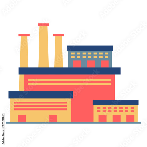 Colored factory buildings silhouette awesome