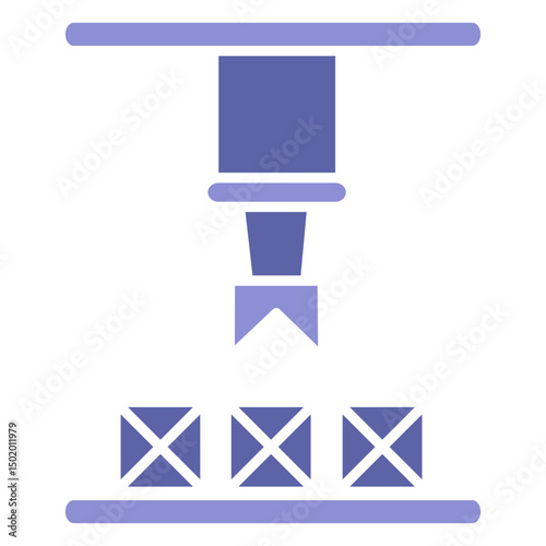 Factory machine boxing silhouette