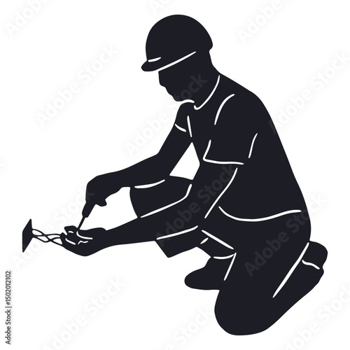 Worker fixing wires