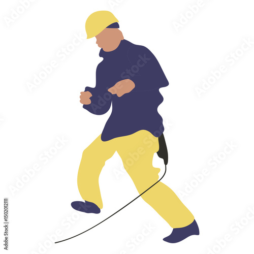 Electrician worker character