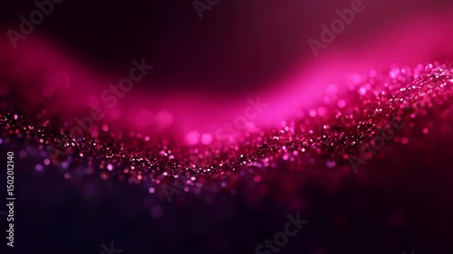 Glittering pink and purple particles flowing background