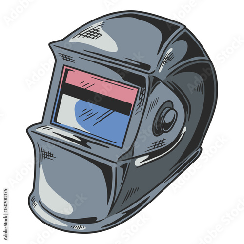 Welding helmet illustration