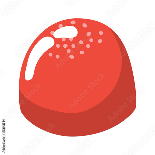 Red gumdrop candy icon. Vector