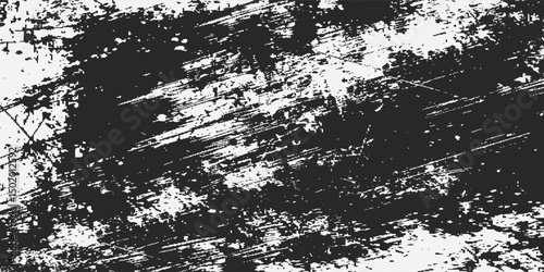 Black and white grunge. Distress overlay texture. Abstract surface dust and rough dirty wall background concept. Worn, torn, weathered effect. Vector illustration, EPS 10.