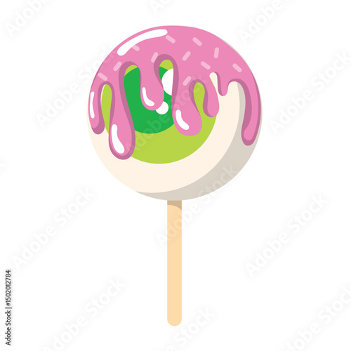 Eyeball lollipop with glaze. Vector