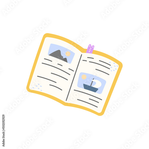 Vector illustration of a vintage magazine. Ideal for education, literature, and reading-related design projects