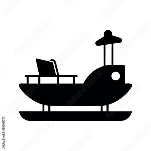 Stylized Pedal Boat Vector Silhouette Illustration