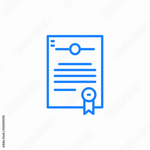 certificate with seal and ribbon icon sign vector