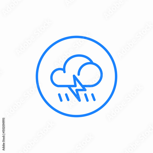 moon weather storm cloudy bolt rain thunderstorm thunder lightning forecas icon sign vector