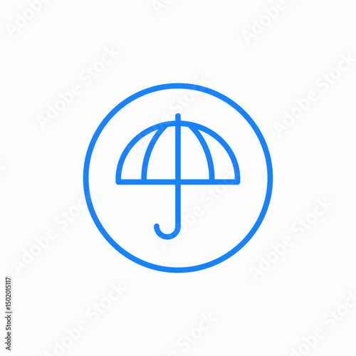 opened umbrella icon sign vector