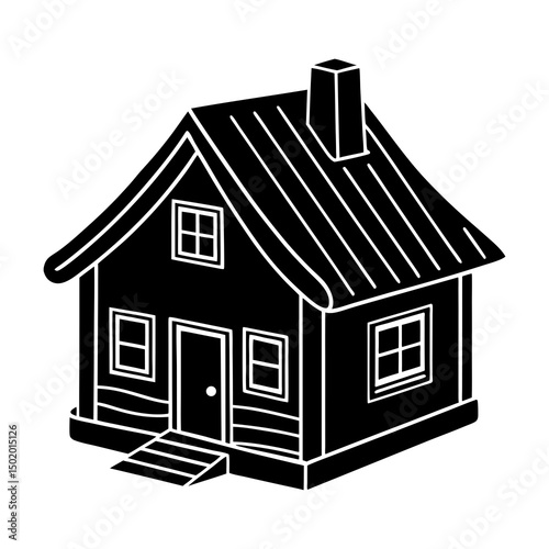 Silhouette of a house icon vector on a white or transparent PNG background