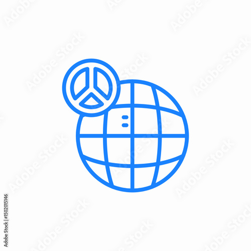 pacifism and global network icon sign vector