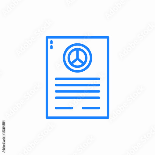 paper with symbol pacifism icon sign vector