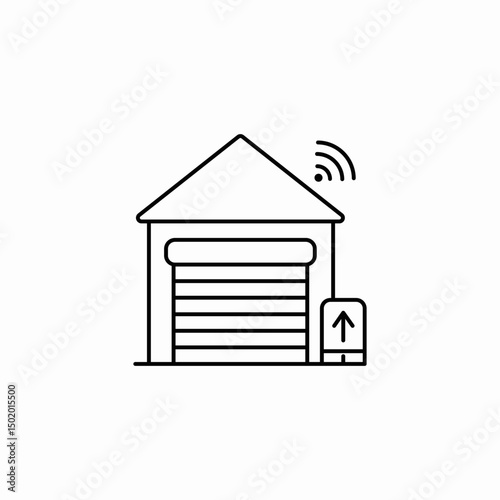 smart garage icon sign vector