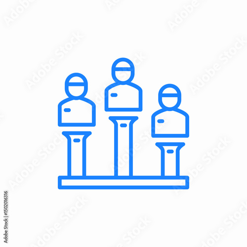 three people on podium icon sign vector