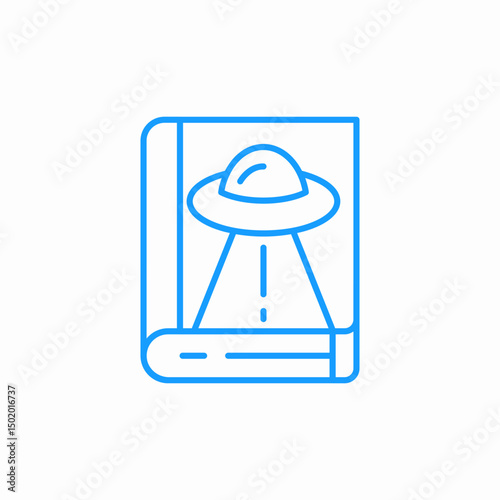 ufo on book icon sign vector
