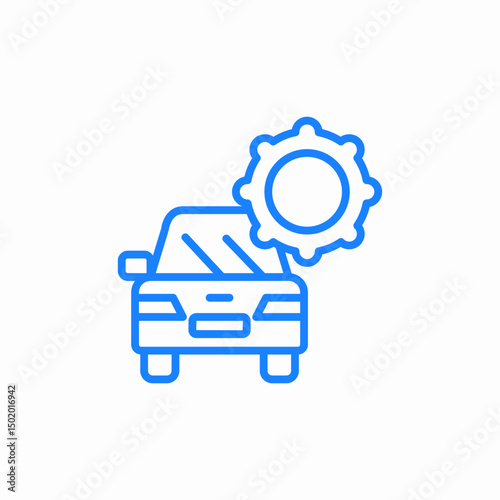 vehicle with gear symbol icon sign vector