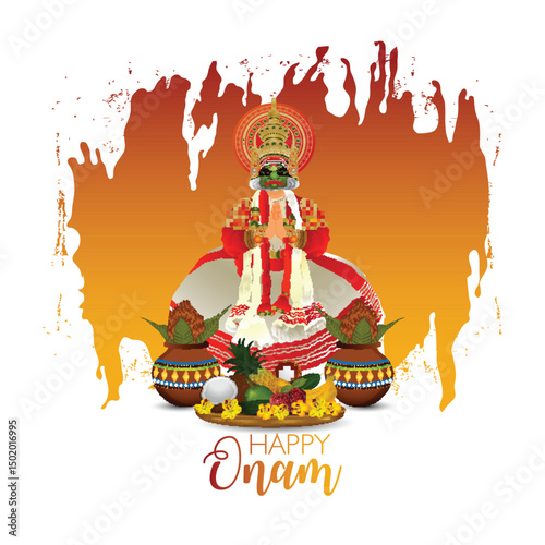 Vector illustration of happy onam festival