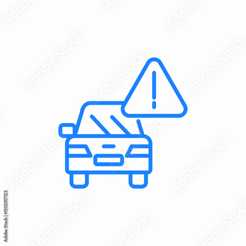 vehicle with warning triangle icon sign vector