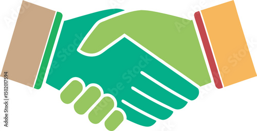 handshake icon colorful vector on a white background
