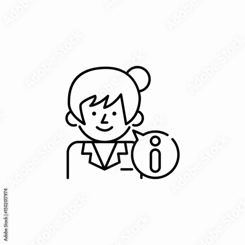 woman providing information or support icon sign vector