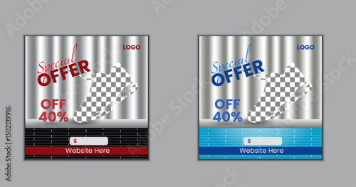 Modern shoe social media post design template