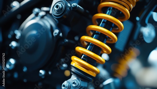 Motorcycle Shock Absorber Close-Up: A Detailed Look at Engineering