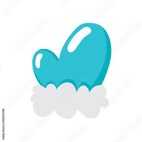 Blue winter glove icon. Vector