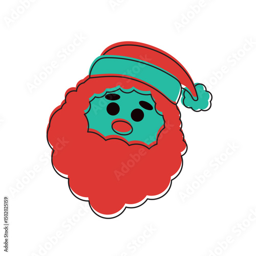 Santa Claus face cartoon. Vector