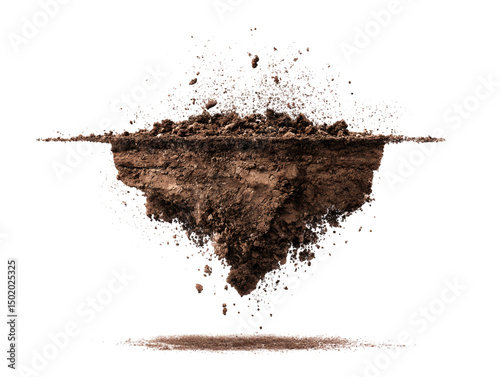 falling soil earth on png