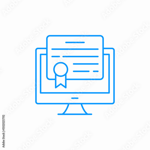 certificate online education icon sign vector