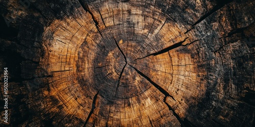 Intricate Wood Texture: A Close-Up of a Tree Stump's Rings