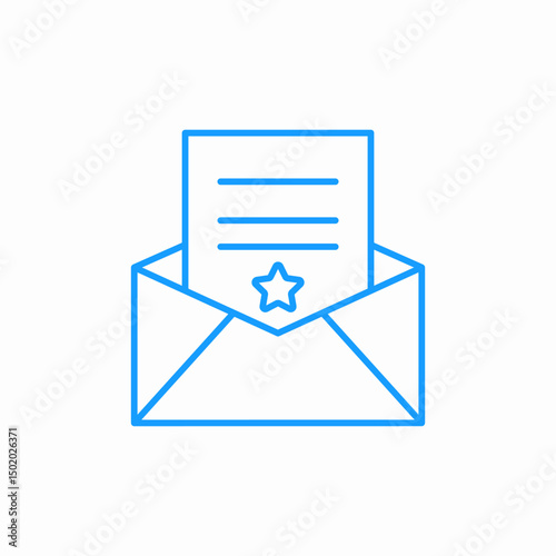 envelope star message icon sign vector