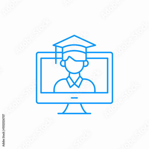 graduate student monitor icon sign vector