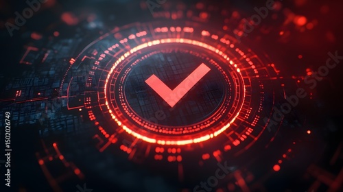 A serene interpretation of a check mark integrated into a digital interface background