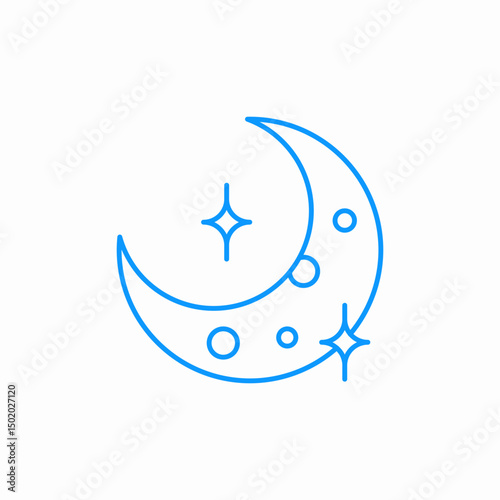 moon halfmoon stars icon sign vector
