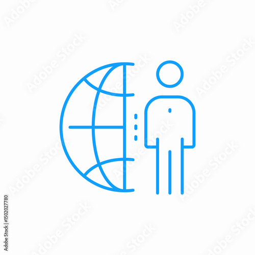 person global network icon sign vector
