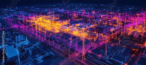 Smart Utility Grid Visualization Featuring Energy Consumption Heatmaps and Real-Time Monitoring Across Digitally Connected Urban Power Networks