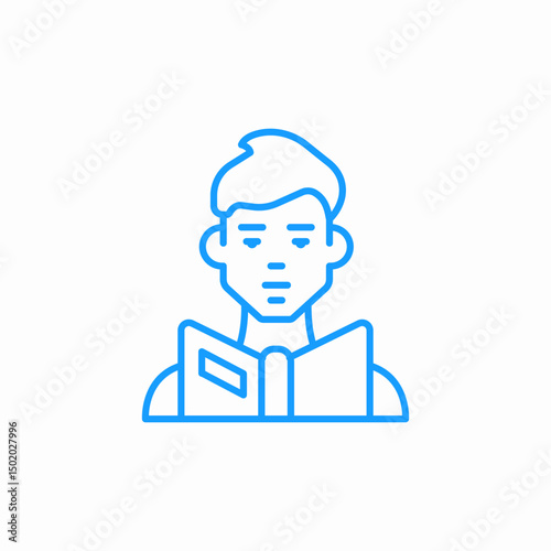 person reading book icon sign vector