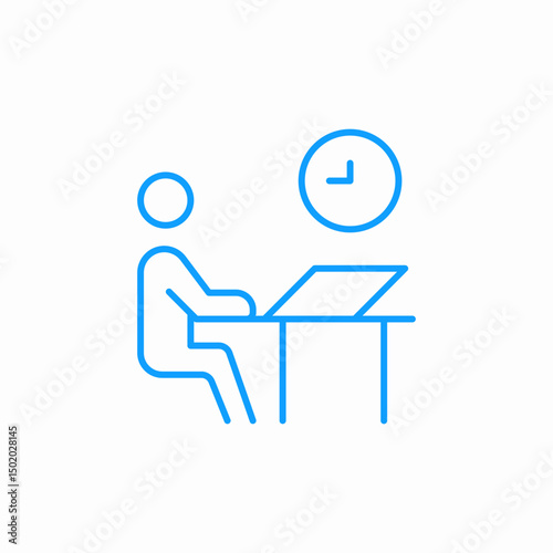 person working late icon sign vector