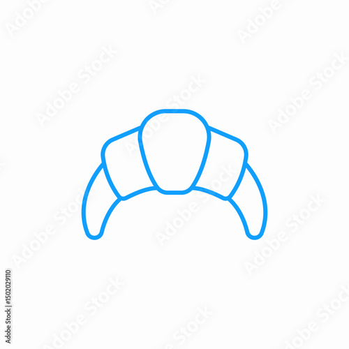 single croissant pastry icon sign vector