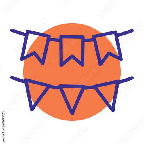 Colorful party flag bunting. Vector